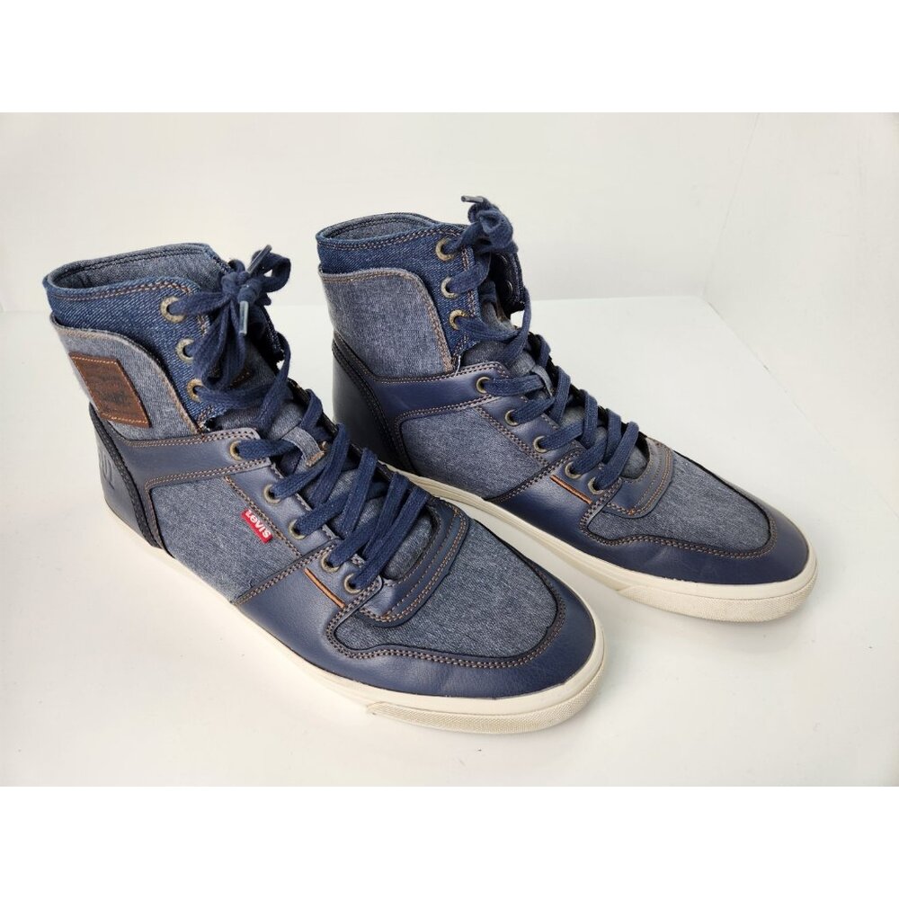 Levis Shoes Mens Size 13 Mason HI 501 Denim‎ Blue Canvas Sneakers